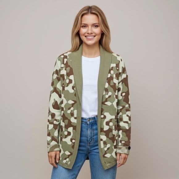 One Teaspoon Camo Knit Open Front Cardigan Jacket – Style 14644 – Size Small NWT - Picture 1 of 13